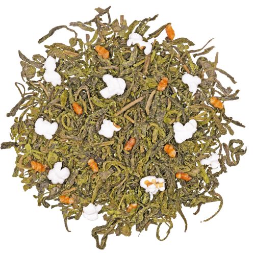 lose Grünteemischung auf hellem Untergrund