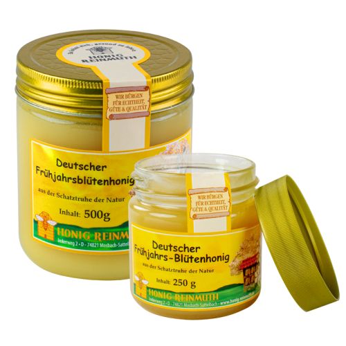 Frühjahrsblütenhonig im 250g und 500g Glas