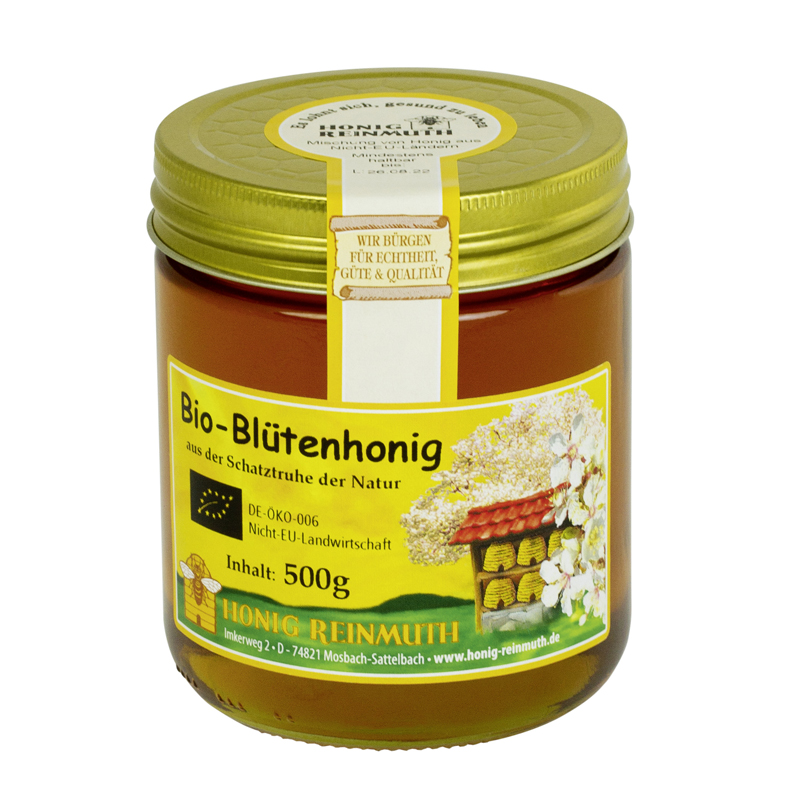 Bio Blütenhonig im 500g Glas