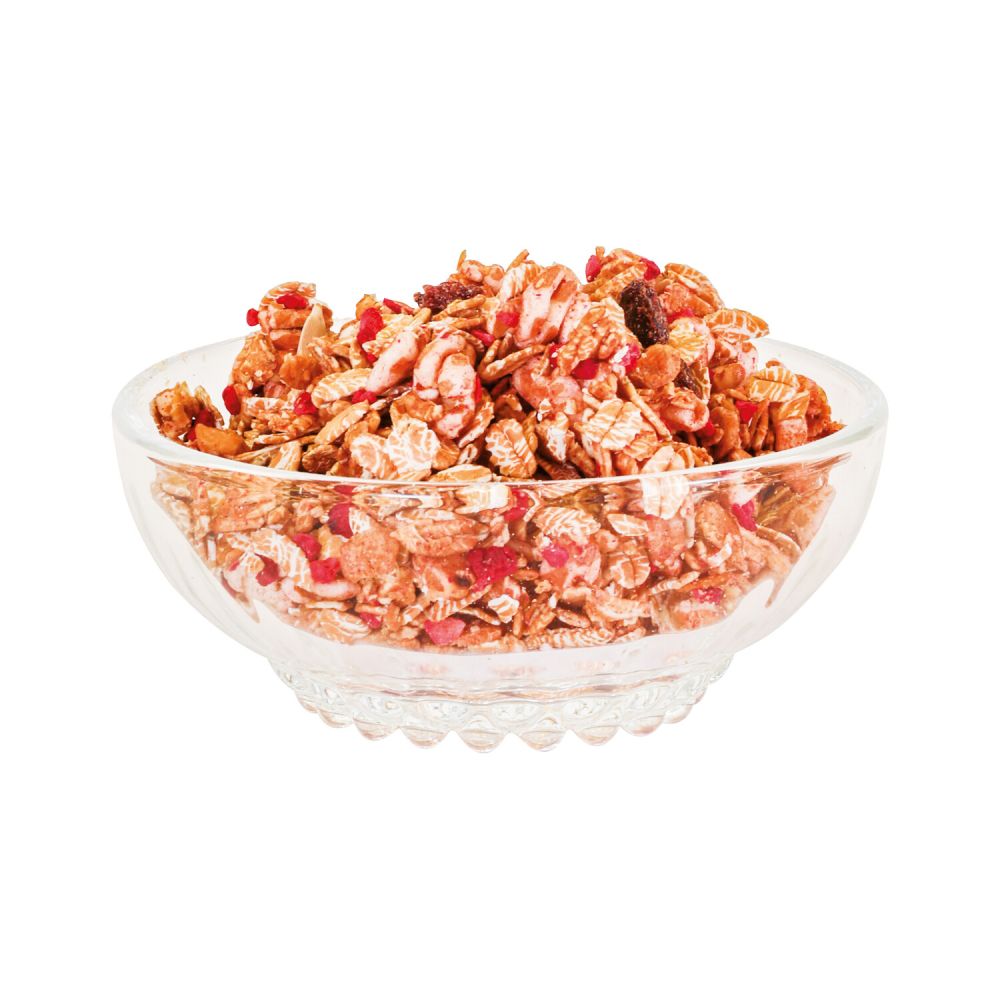 Dinkel Knusper Müsli in einer Glasschale