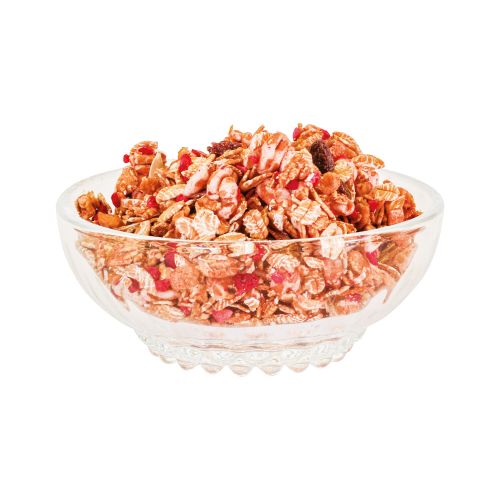 Dinkel Knusper Müsli in einer Glasschale