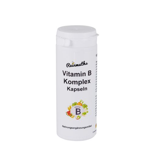Eine Dose mit Vitamin B Komplex Kapseln