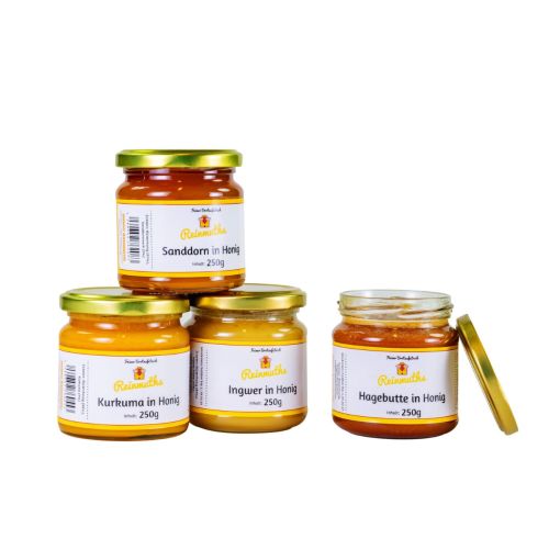 Reinmuths Bee-Immun-Paket mit vier 250 g Gläsern