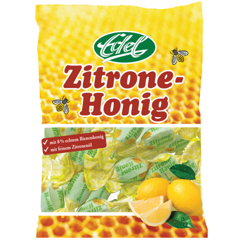 Eine Tüte Zitrone-Honig-Bonbons