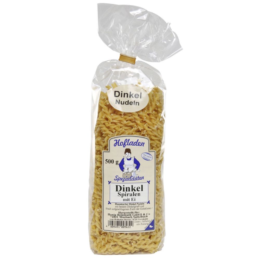 Dinkel Spiralnudeln mit Ei verpackt