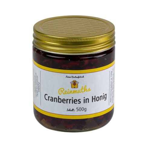 Cranberries in Honig im 500g Glas
