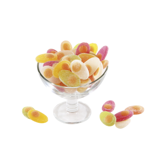 Gelee Dottereier in der Glasschale