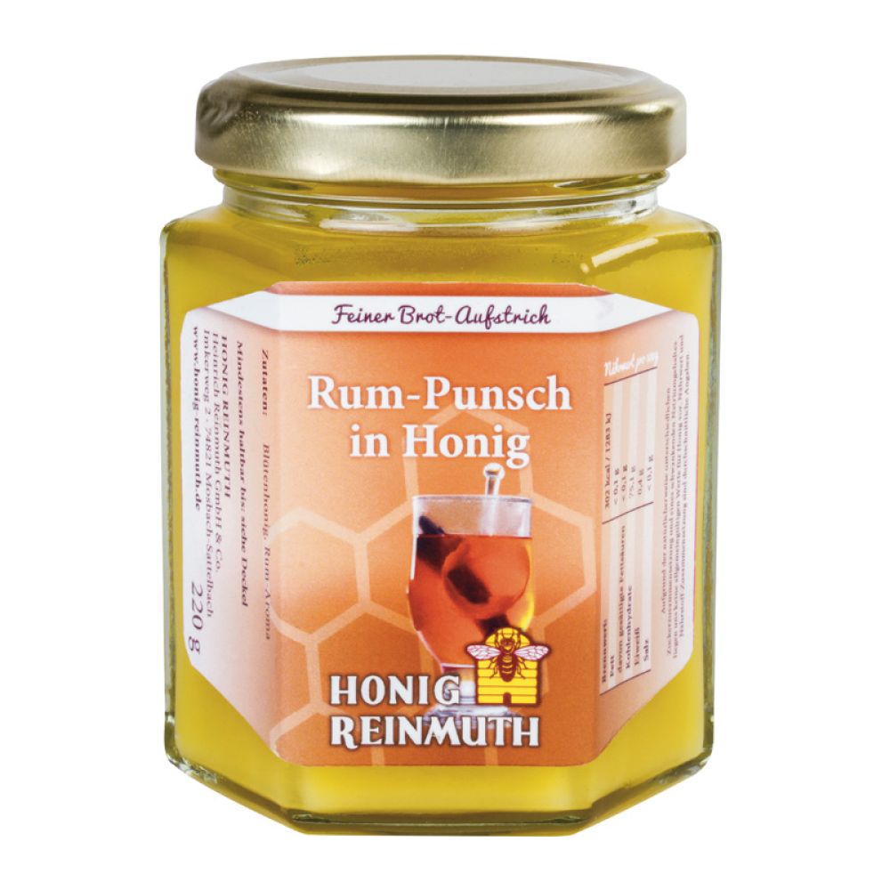 Rum-Punsch in Honig im 220 g Glas