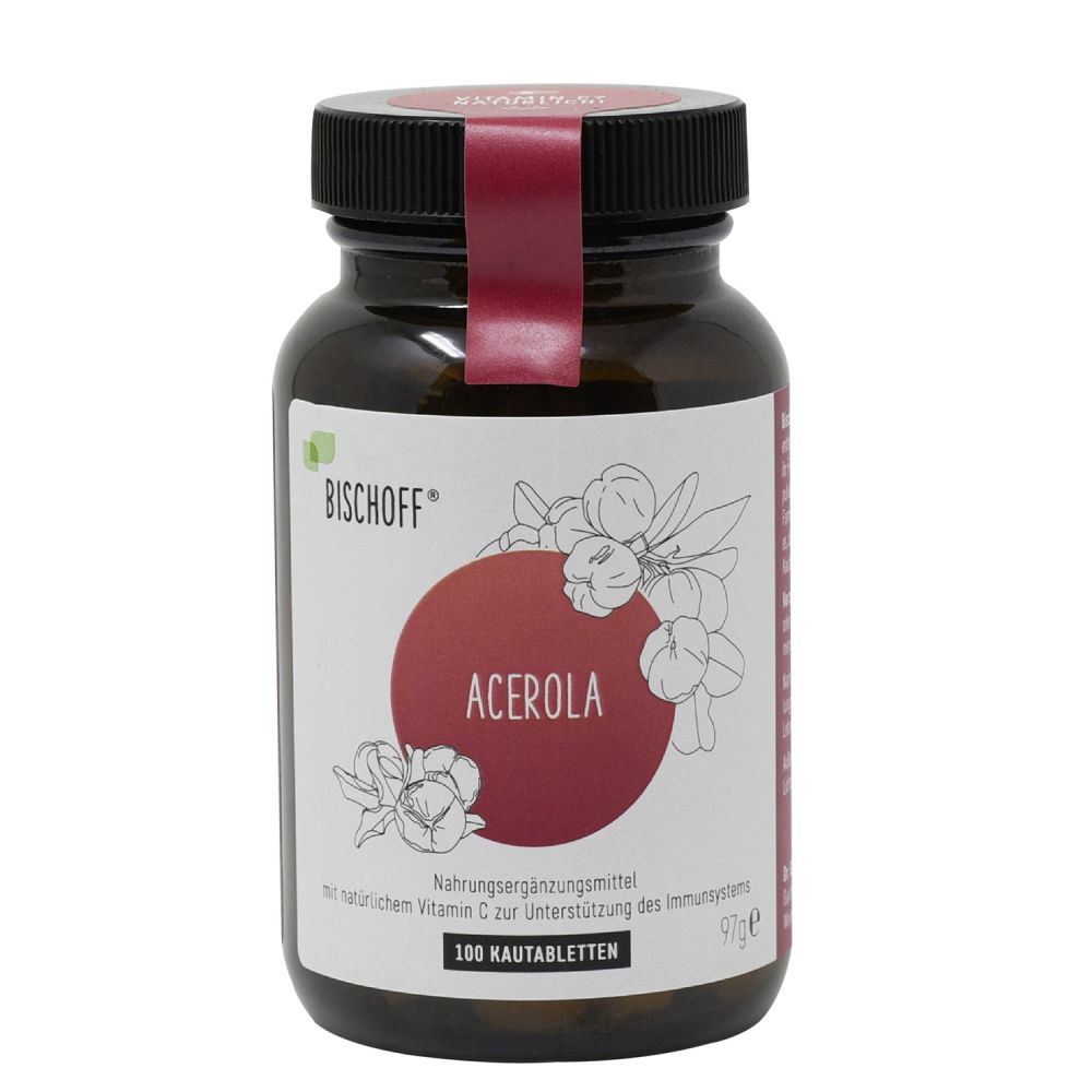 Acerola-Kautabletten im praktischen Glas