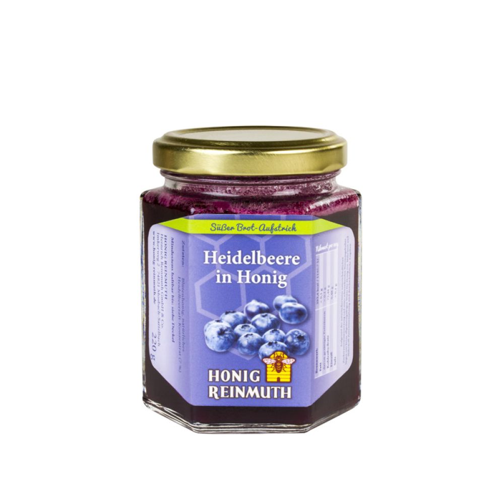 Heidelbeere in Honig im Glas
