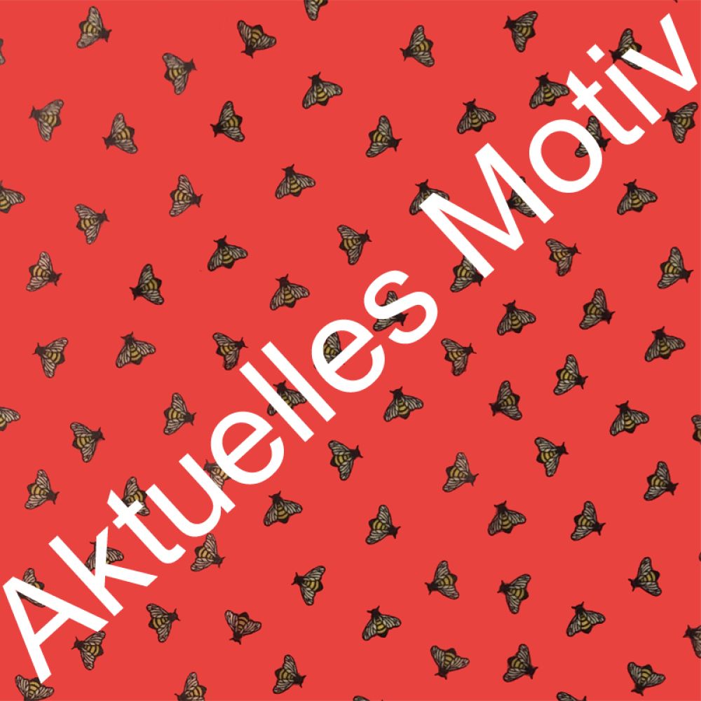 Aktuelles Motiv: rot mit kleinen Bienen