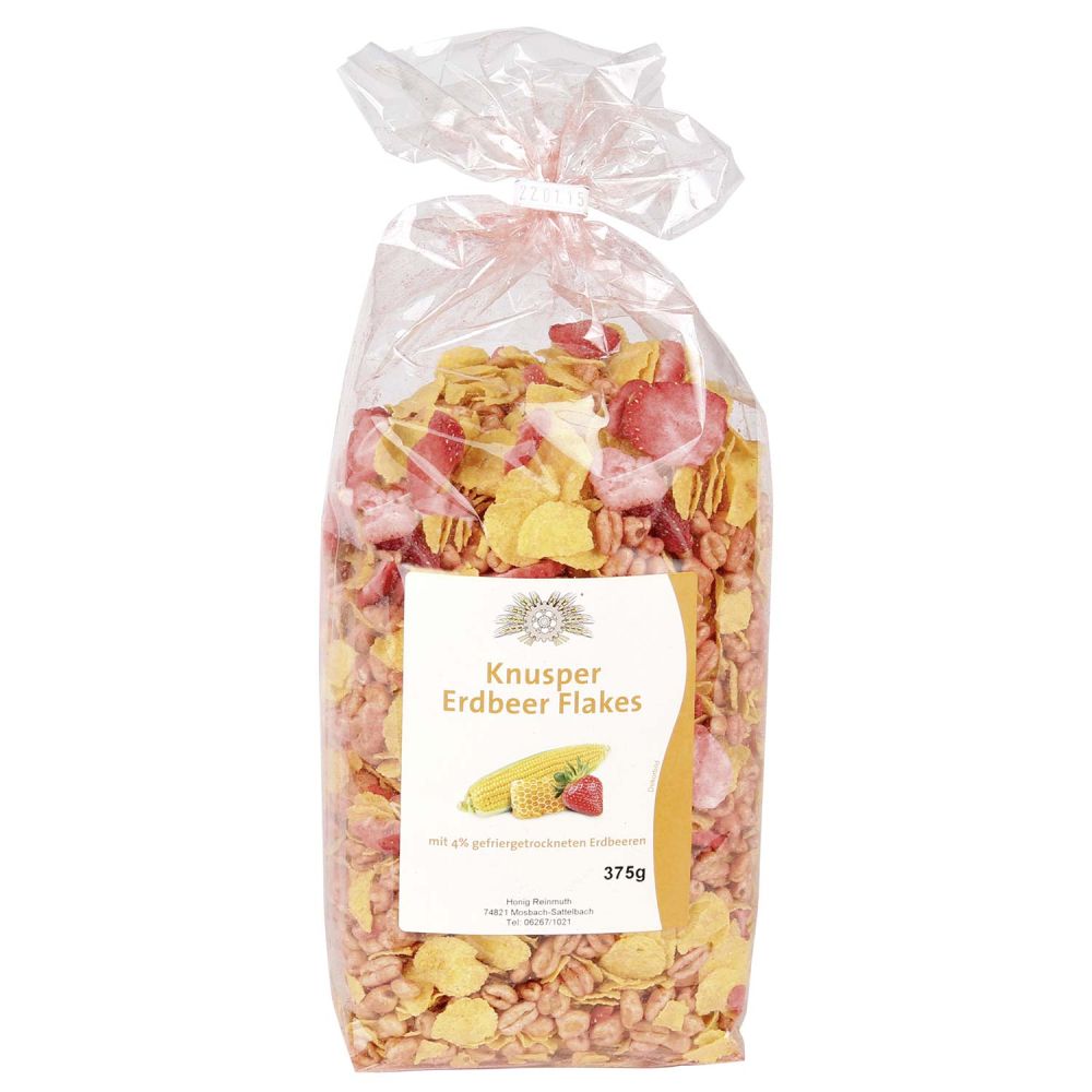 Knusper Erdbeer Flakes in der Verpackung