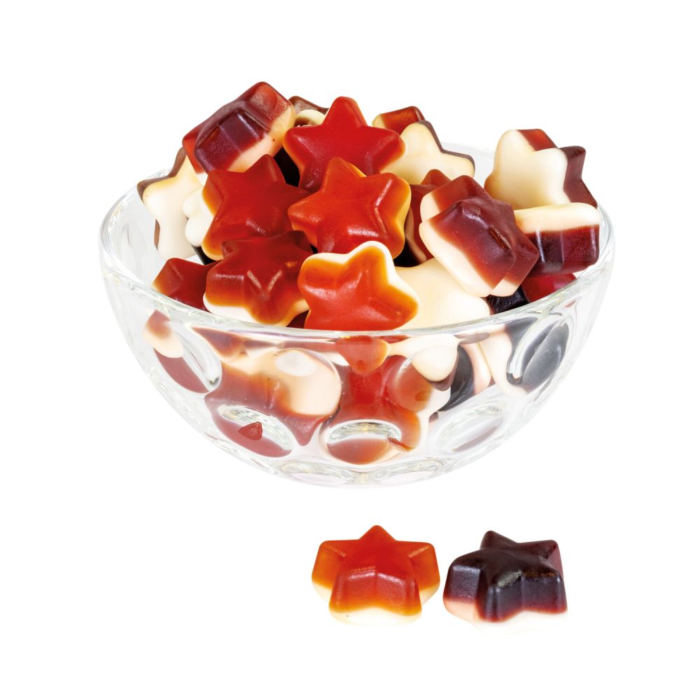 Zimtsterne Fruchtgummies in Glasschale