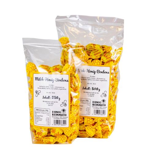 Bonbons mit Karamellgeschmack, gefült mit Honig