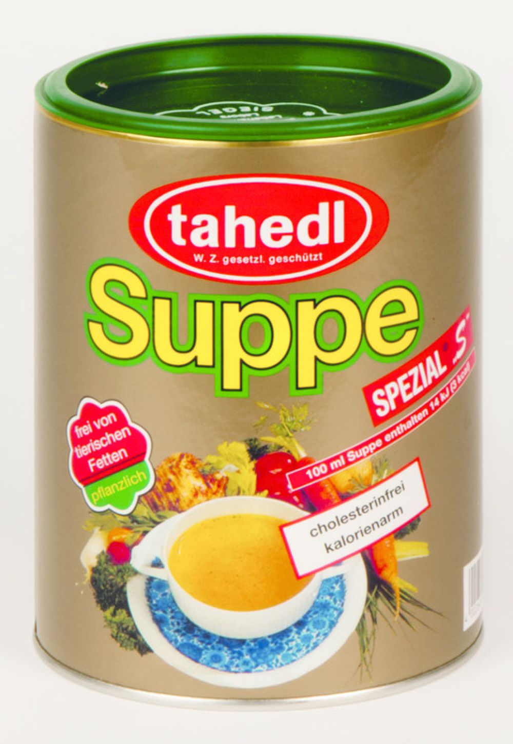 Feine pflanzliche Suppe aus der Dose