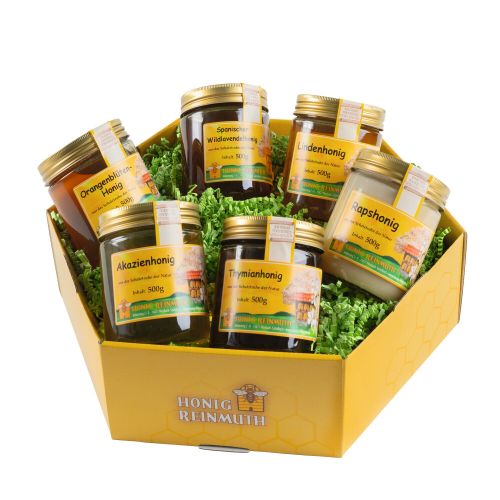 Honig Geschenkkiste in wabenförmiger Verpackung