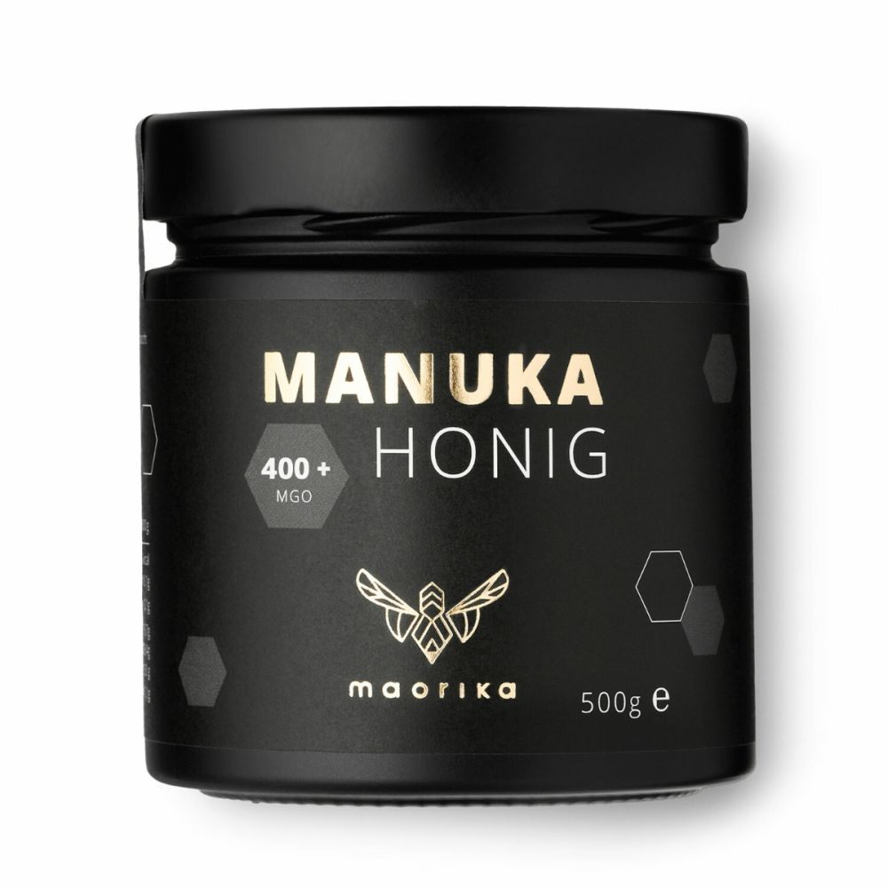 Das lichtundurchlässige 500 g Glas für den Manuka Honig