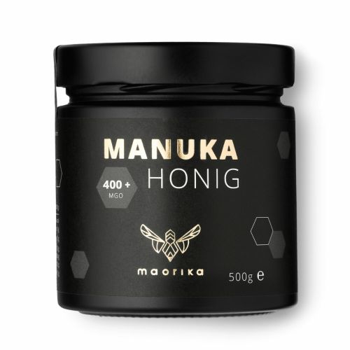 Das lichtundurchlässige 500 g Glas für den Manuka Honig