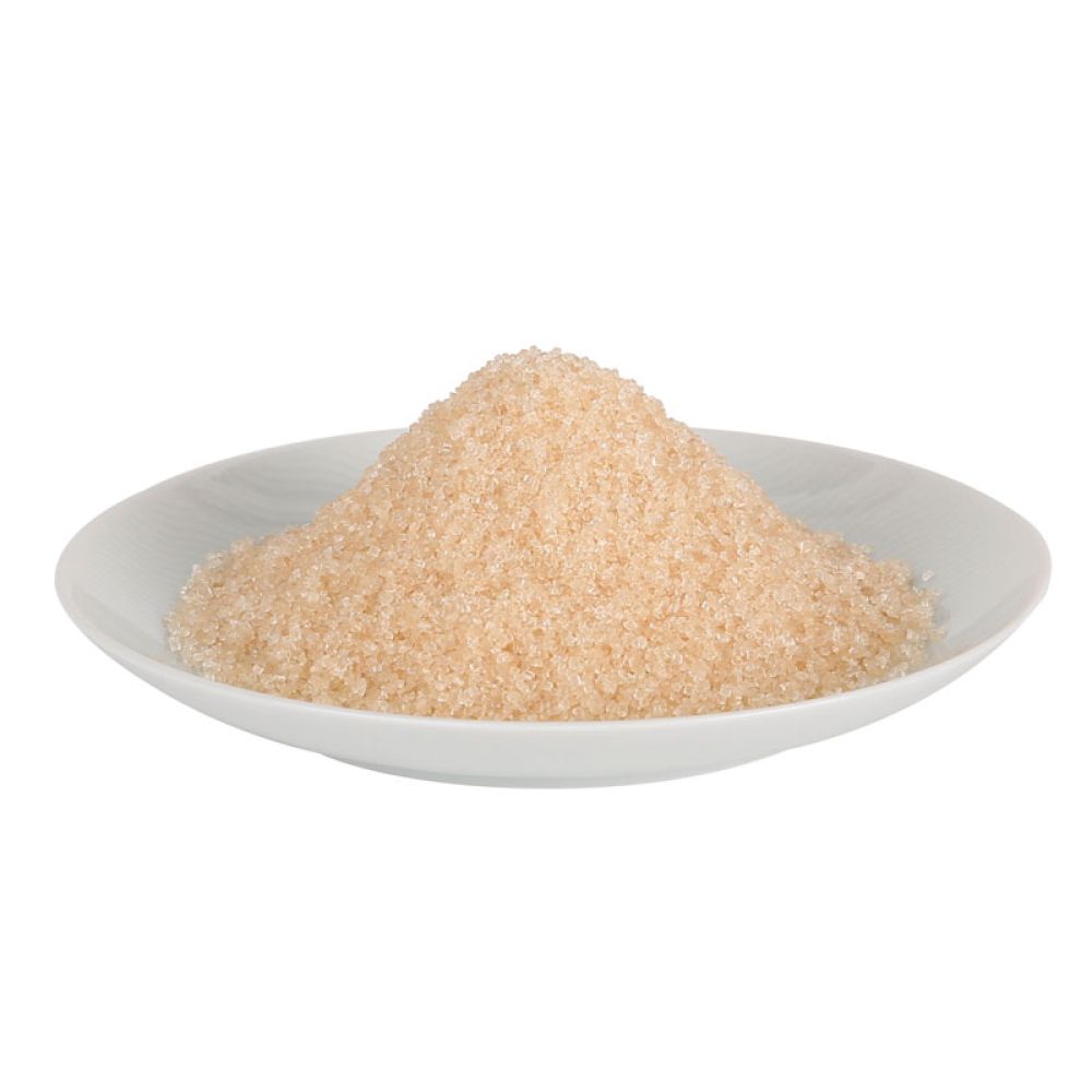 Bio Roh-Rohzucker, lose auf einem Telller