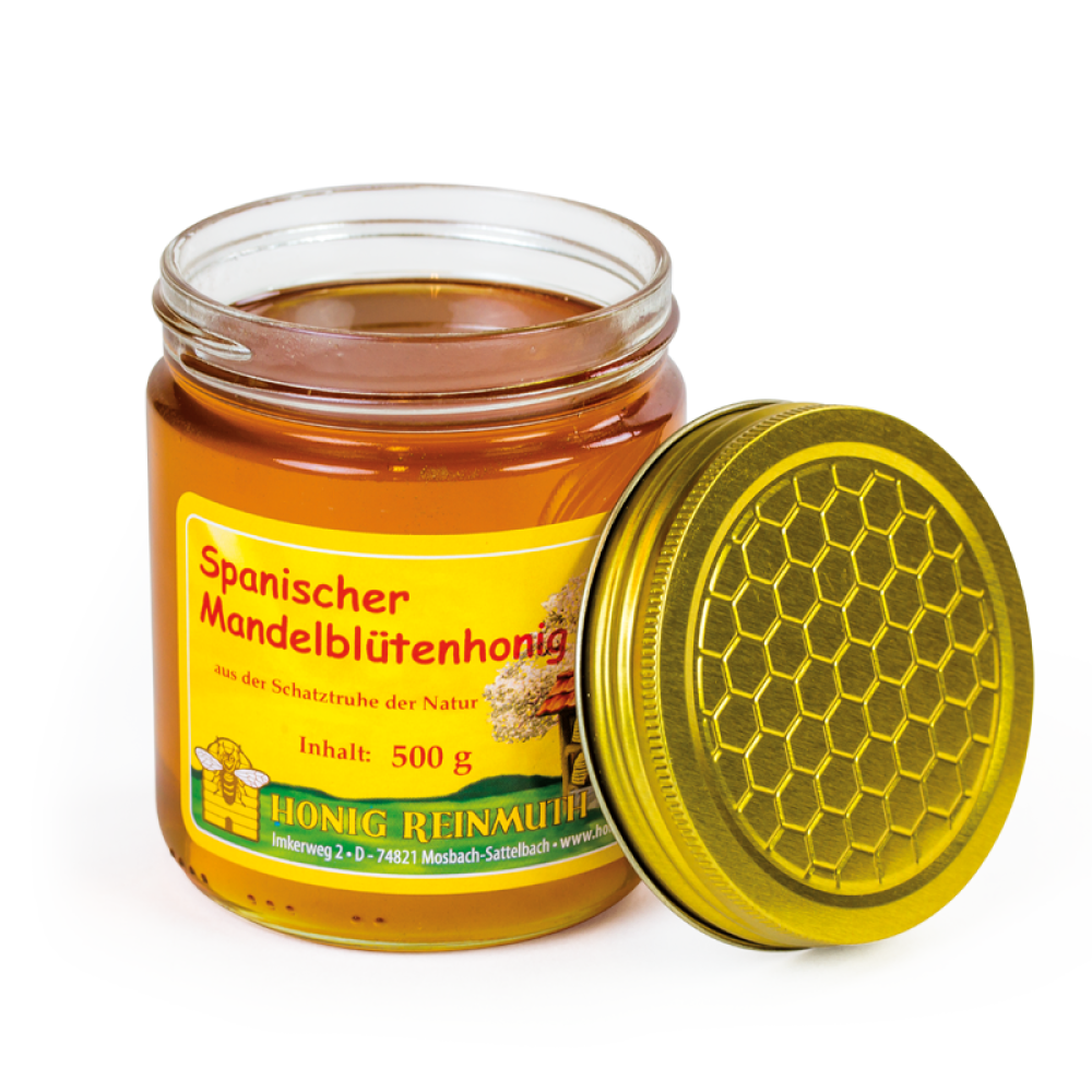 Spanischer Mandelblütenhonig im 500g Glas