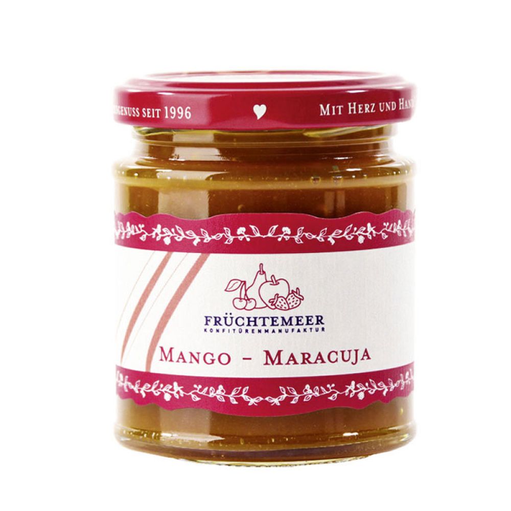 Mango-Maracuja Fruchtaufstrich im 210 g Glas