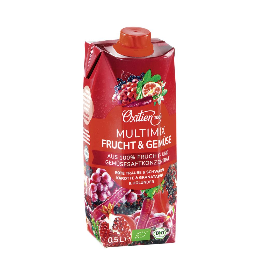 Oxitien 100 Multi-Mix Bio-Saft in der 500 ml Flasche