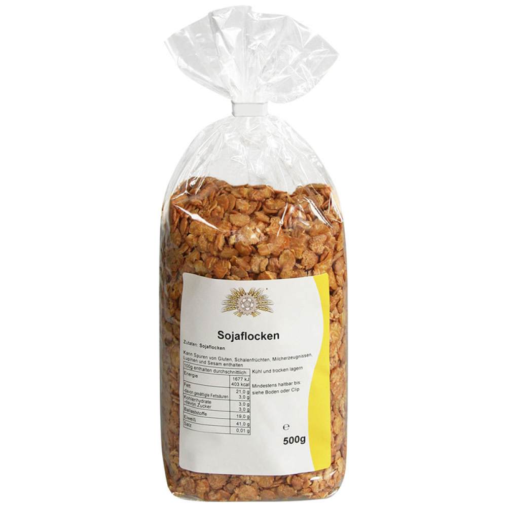 Sojaflocken in der 500 g Packung