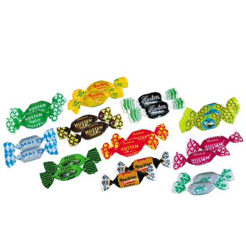 Darstellung der Sorten der Hustenbonbonmischung