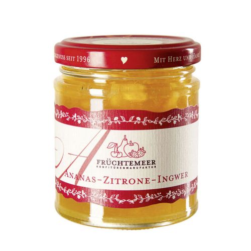 Ananas Zitrone Ingwer Fruchtaufstrich im Glas