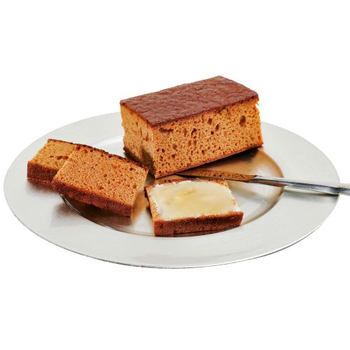 Honigkuchen angerichtet und mit Honig beschmiert