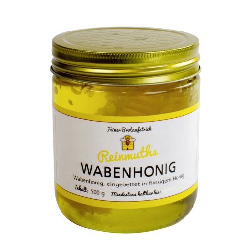 Honiggefüllte Waben in flüssigem Honig eingebettet. Glas 500 g
