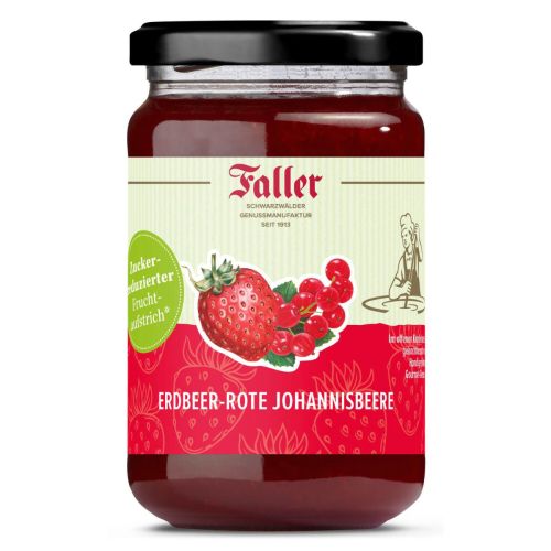 Erdebeer-Johannisbeer Fruchtaufstrich im Glas