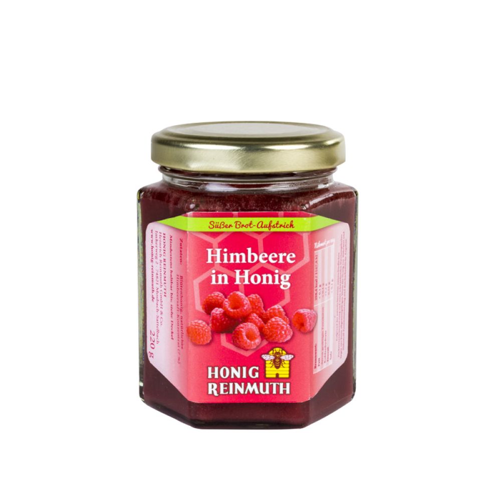 Himbeere in Honig im Glas