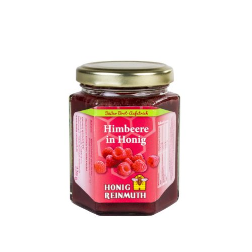 Himbeere in Honig im Glas