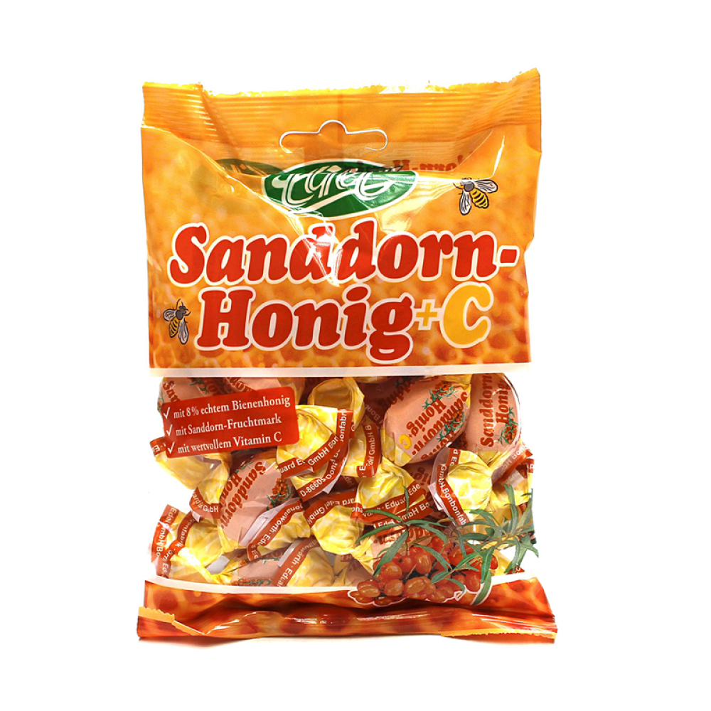 Sanddorn-Honig-Bonbons in de 90 g Packung