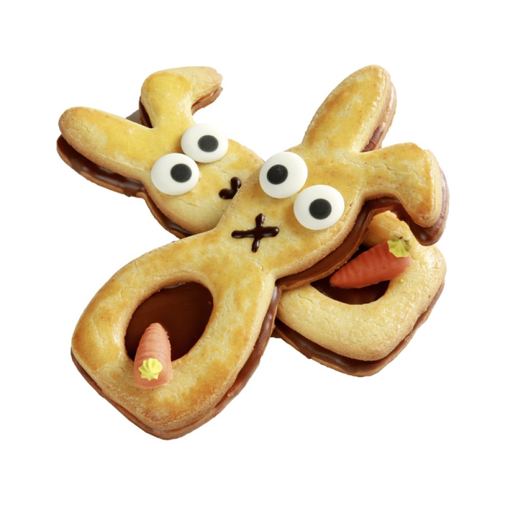 Süßer Mürbeteig Osterhase mit Möhrchen