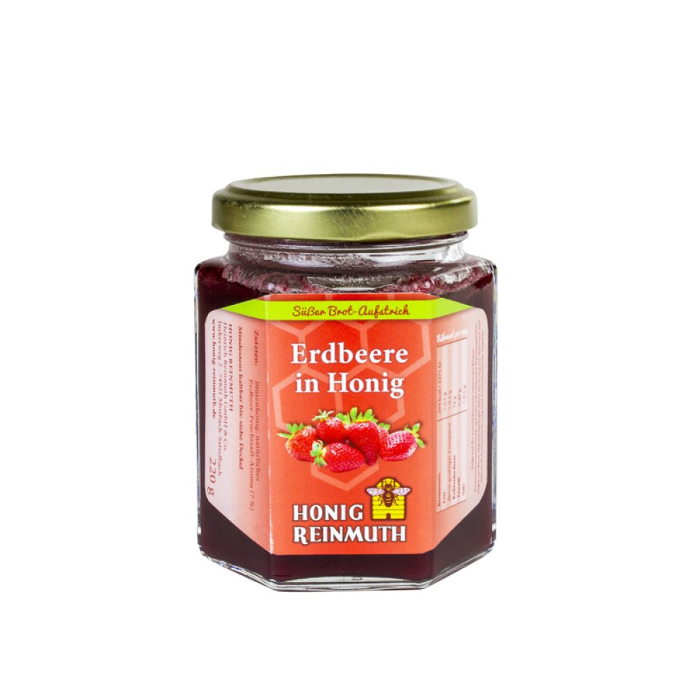 Erdbeere in Honig im Glas