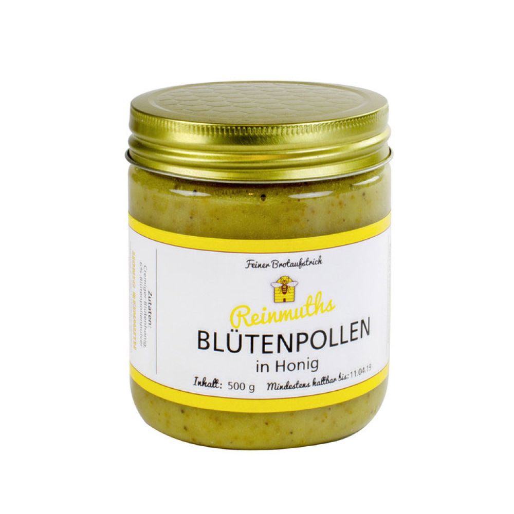 Blütenpollen in Honig im 500g Glas