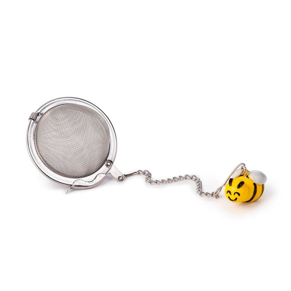 Tee-Ei aus Edelstahl mit einer witzigen Biene am Anhänger
