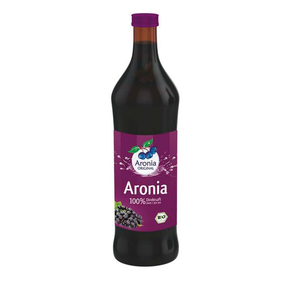 Bio Aronia Direktsaft in der Glasflasche 