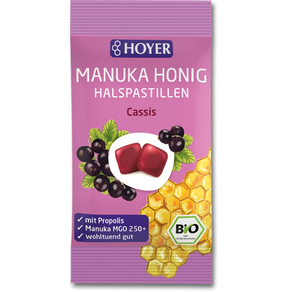 Manuka Honig Halspastillen Cassis in der 30 g Packung