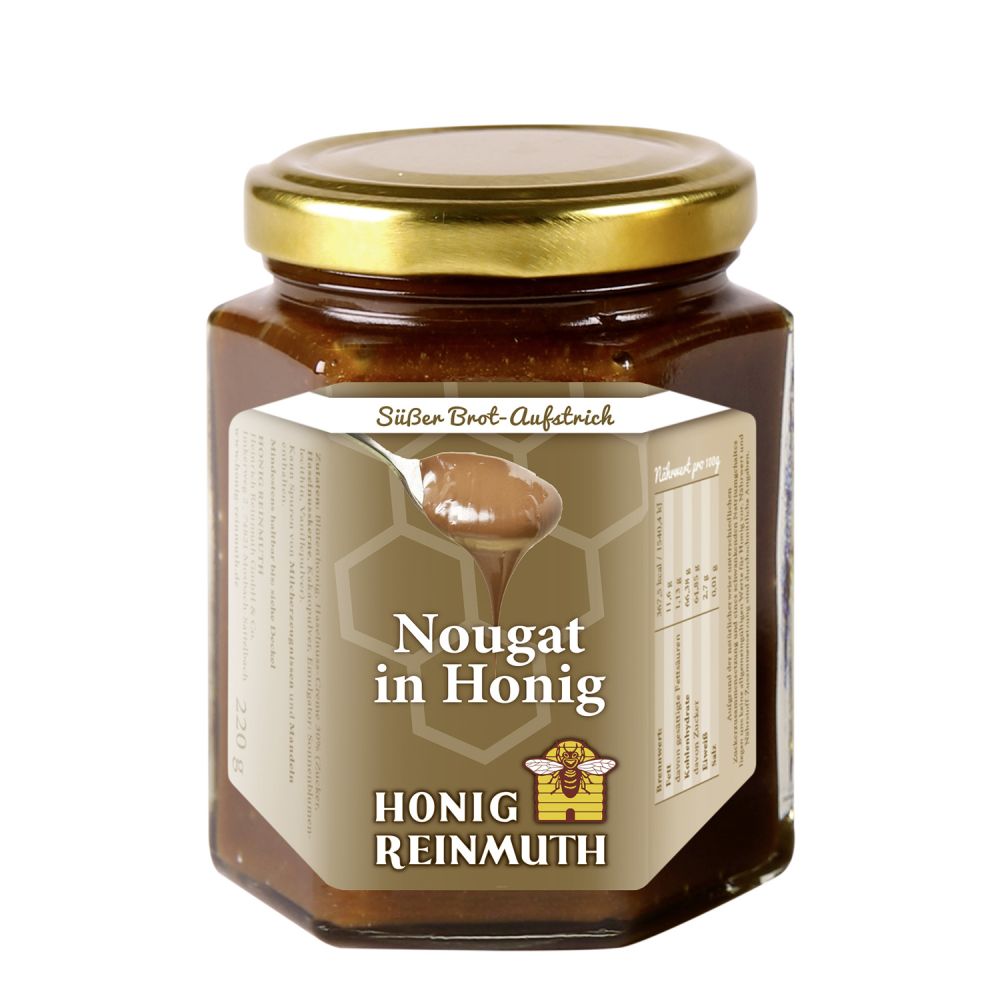 Nougat in Honig im 220 g Glas