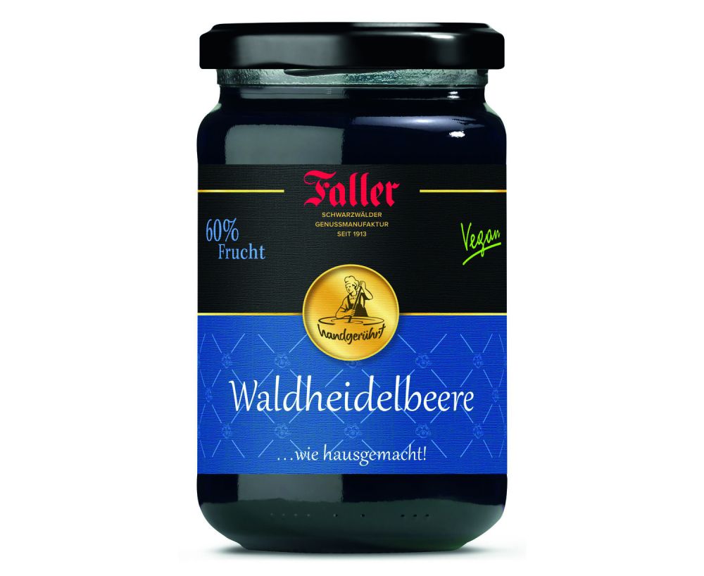 Faller Waldheidelbeere Konfitüre im Glas