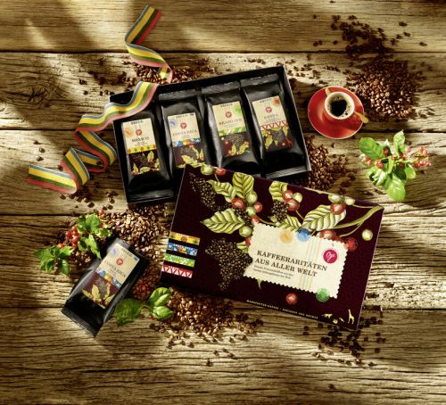 Geschenk-Set mit vier Kaffeesorten mit je 200 g