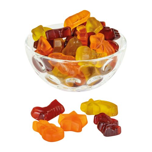 Fruchtgummis in Glasschale