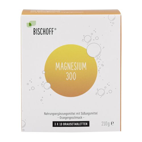 Bischoff Magnesium 300 Brausetabletten mit Orangengeschmack 3 x 10 Tabletten in der Schachtel