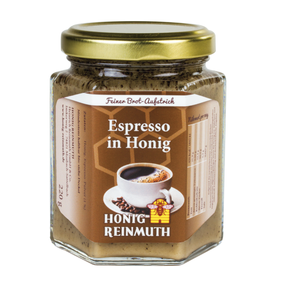 Espresso in Honig im Glas 