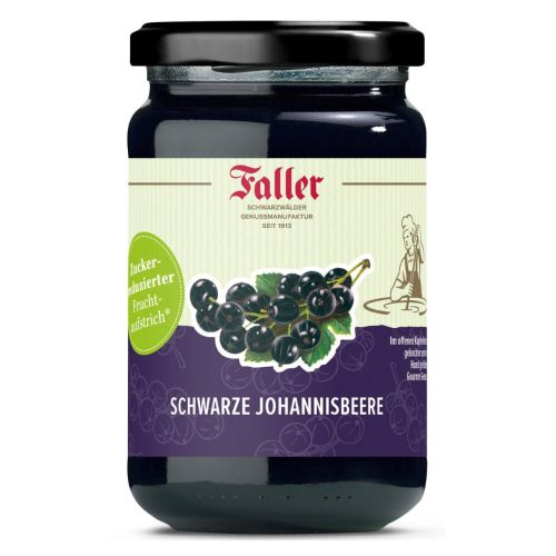 Zuckerreduzierte Schwarze Johannisbeerkonfitüre im 300 g Glas